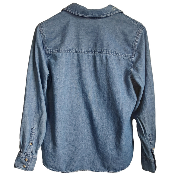 Vintage Fall Autumn Embroidery Denim Shirt Holiday Editions S - Picture 6 of 9